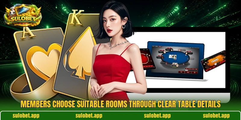 Members choose suitable rooms through clear table details