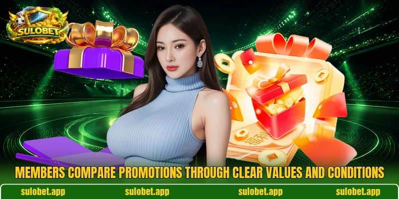 Members compare promotions through clear values and conditions