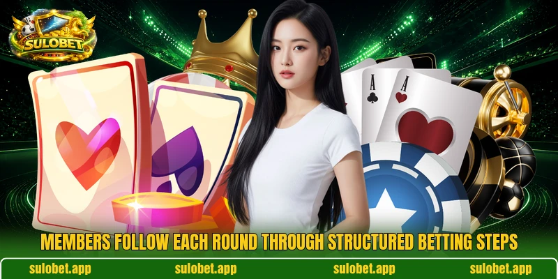 Members follow each round through structured betting steps