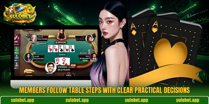 Members follow table steps with clear practical decisions