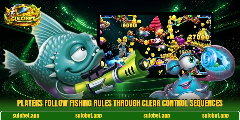 Players follow fishing rules through clear control sequences