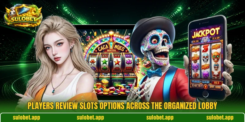 Players review slots options across the organized lobby